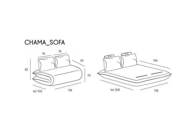 dimensions canapé lit Chama