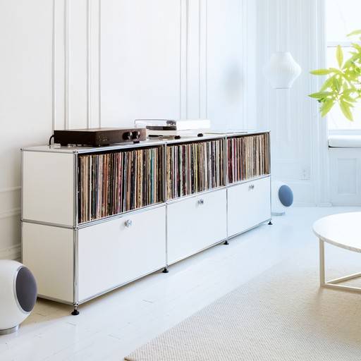 rangement pour les vinyles avec USM Haller chez issima